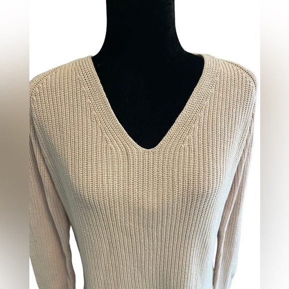 Goodthreads Women's Blush Pink V-Neck Sweater - 100% Cotton- Size Small - Picture 3 of 13